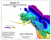 Daymet V3 Average Annual Tmax – Alaska and NW Canada image